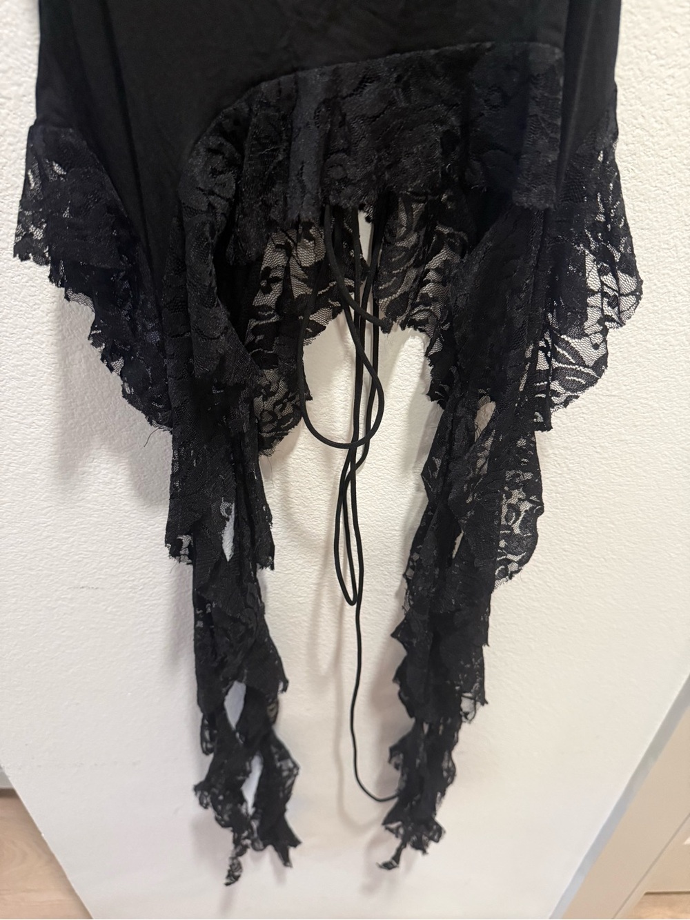 Black Gothic Fairycore Lace Handkerchief Hem Corset Style Tank - Picture 9 of 15